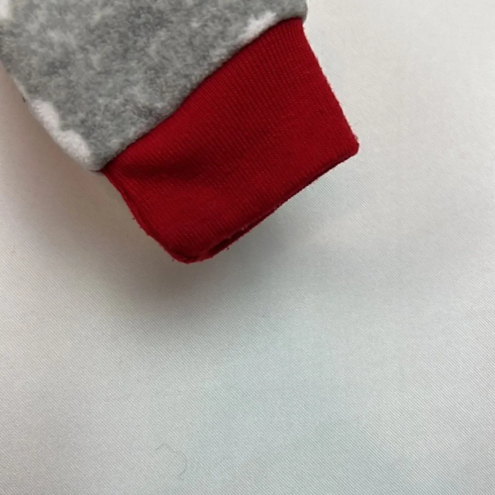 Carter’s Plush Santa Grey and red flannel sleeper Pajamas size 3 months EUC